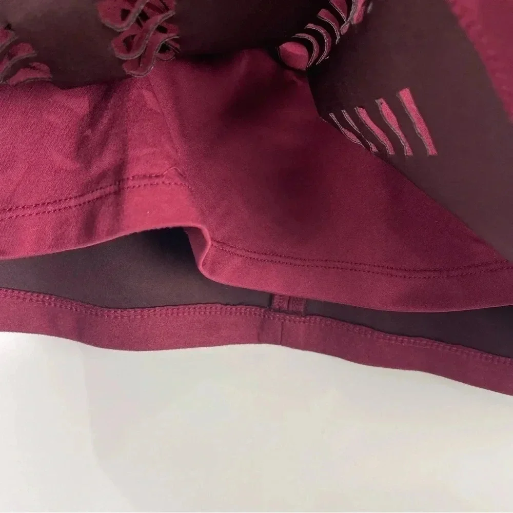 Romeo & Juliet Faux Suede A-Line Mini Skirt Burgundy Women’s Small Boho Chic